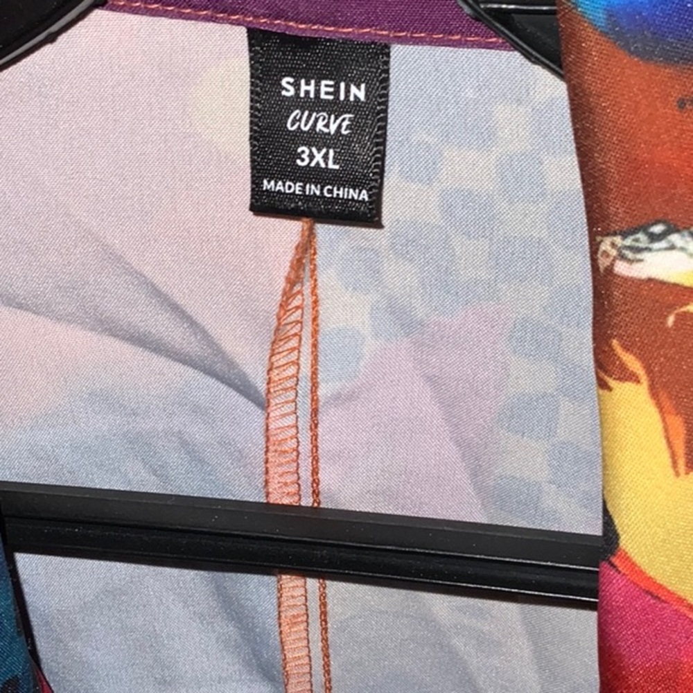 $8>>SHEIN Multi-Color Abstract Print Blazer - Picture 6 of 7